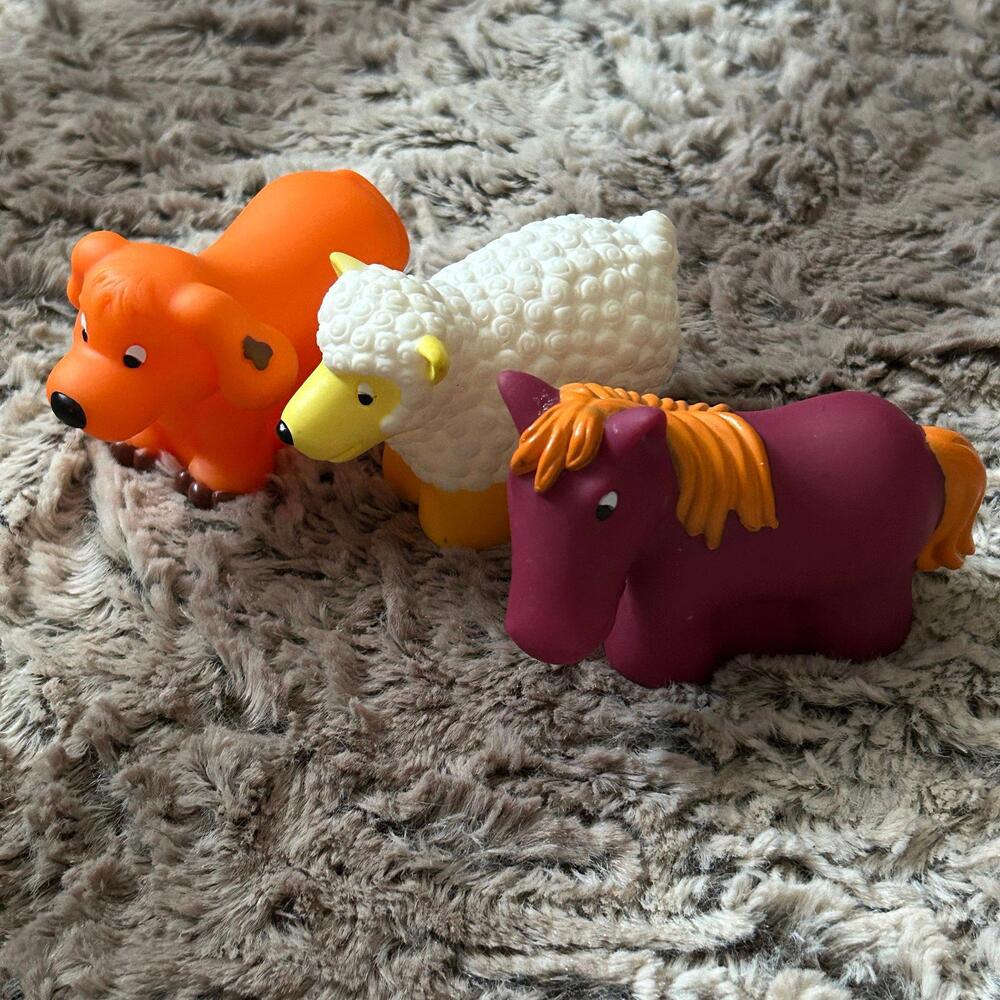 2003 Battat Rubber Farm Replacement Animals Bundle Lot of 3 Horse Dog Sheep